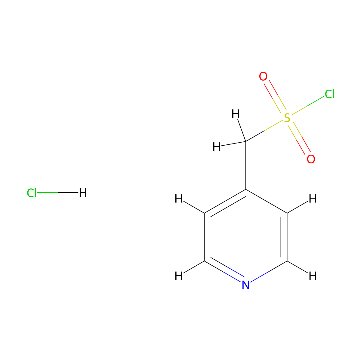 (Pyridin-4-yl)methanesulfonyl chloride hydrochloride molecular structure, CAS 683812-81-9