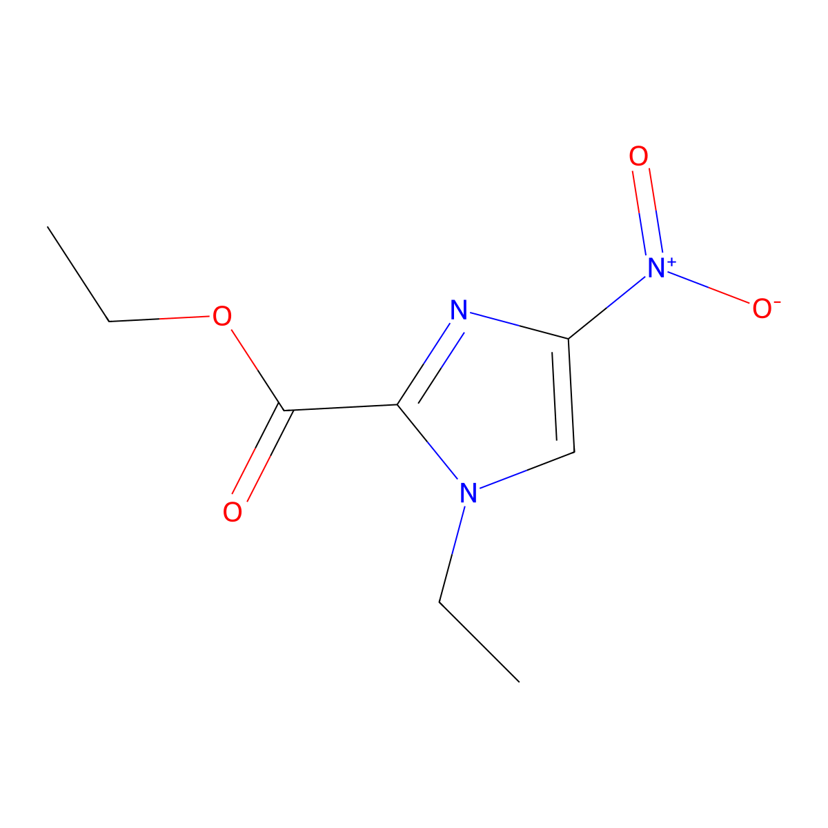ethyl 1-ethyl-4-nitro-1H-imidazole-2-carboxylate molecular structure, CAS 683815-48-7