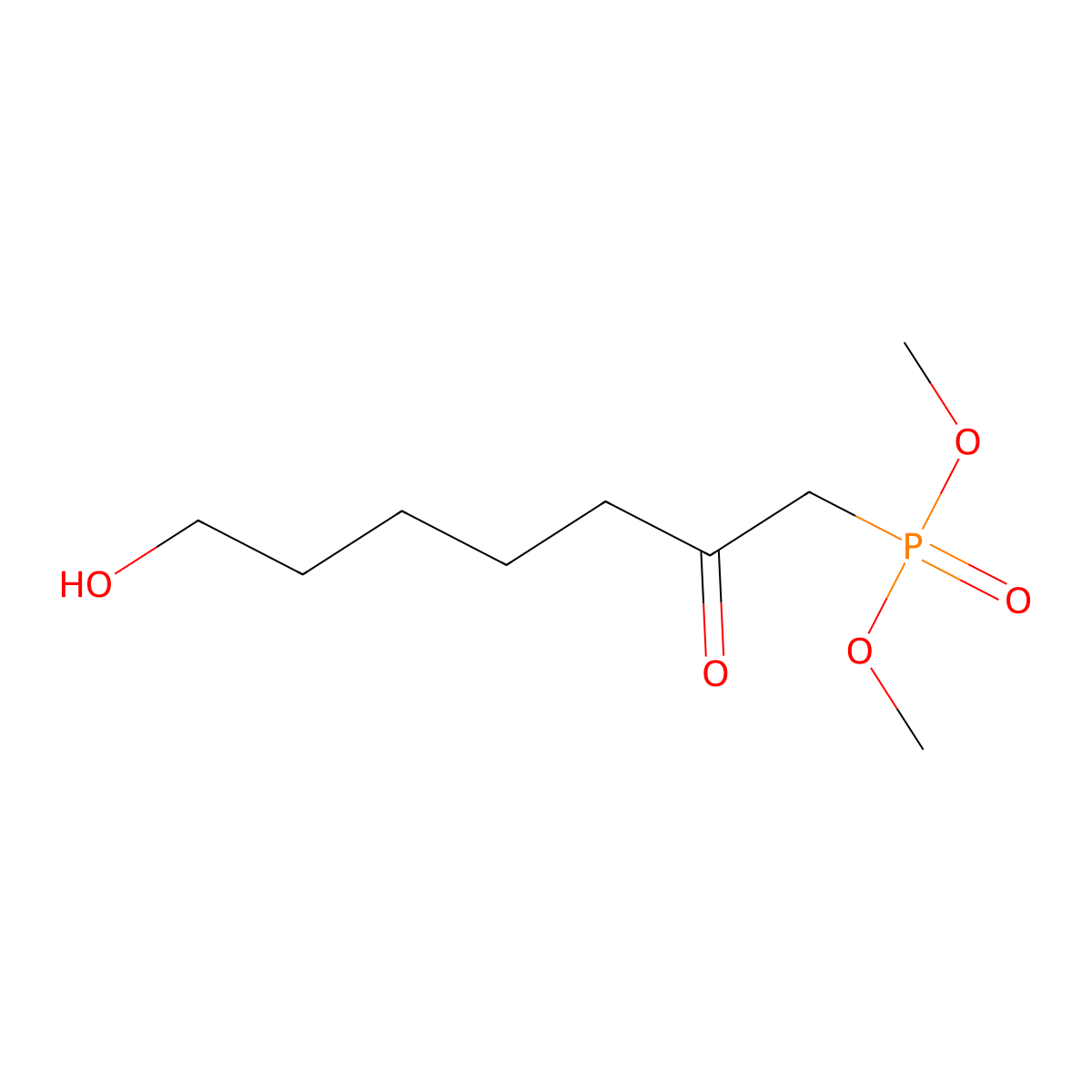 1-Dimethoxyphosphoryl-7-hydroxyheptan-2-one molecular structure, CAS 68382-89-8