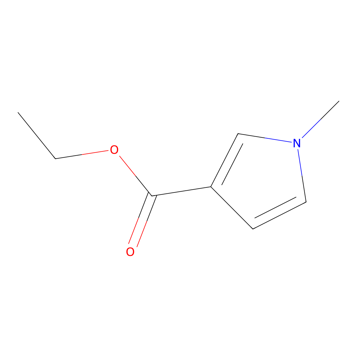 Ethyl 1-methyl-1H-pyrrole-3-carboxylate molecular structure, CAS 68384-82-7