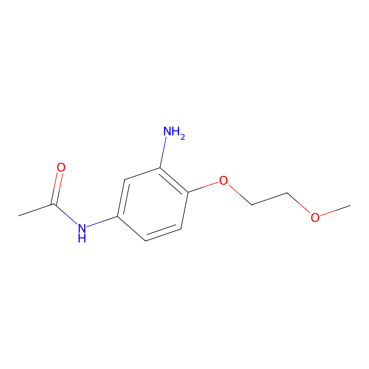 Acetamide, N-(3-amino-4-(2-methoxyethoxy)phenyl)- molecular structure, CAS 68385-79-5