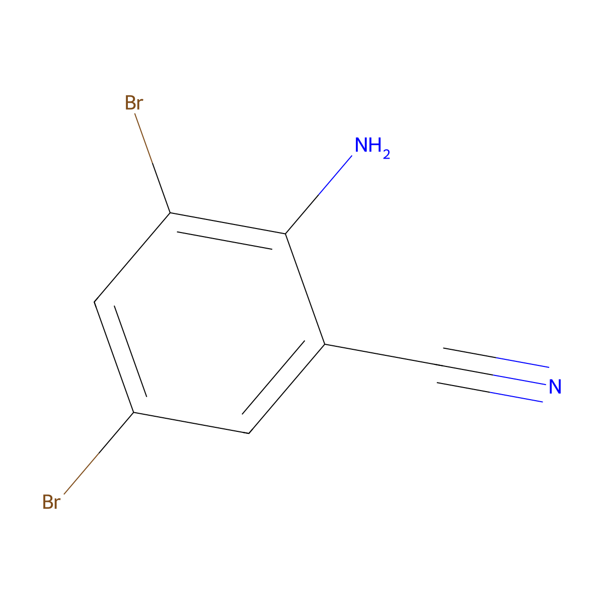 2-Amino-3,5-dibromobenzonitrile molecular structure, CAS 68385-95-5