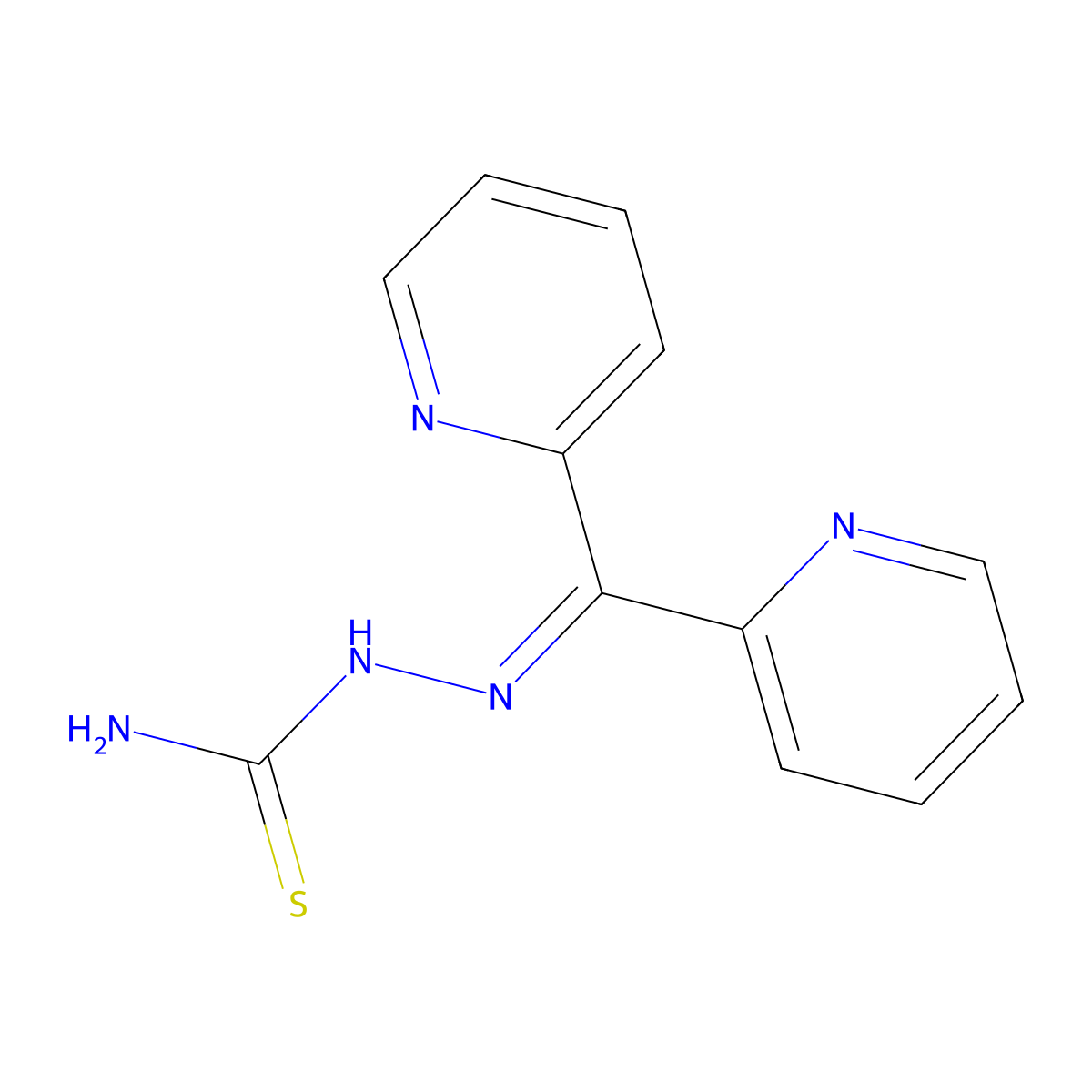 Di-2-pyridylketone thiosemicarbazone molecular structure, CAS 6839-91-4