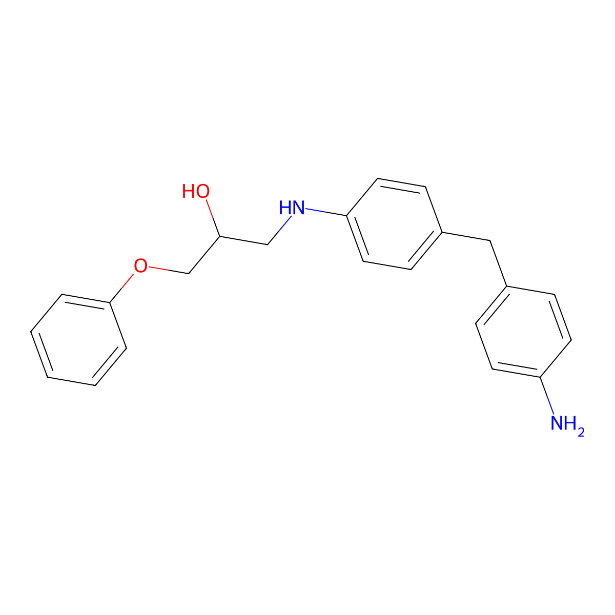 2-Propanol, 1-((4-((4-aminophenyl)methyl)phenyl)amino)-3-phenoxy- molecular structure, CAS 68391-25-3