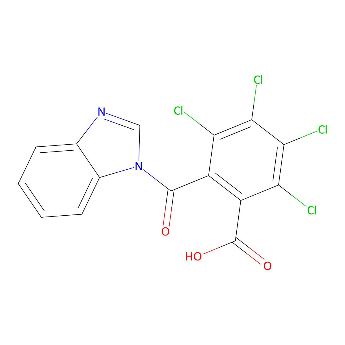 Benzoic acid, 2-(1H-benzimidazol-1-ylcarbonyl)-3,4,5,6-tetrachloro- molecular structure, CAS 68391-26-4
