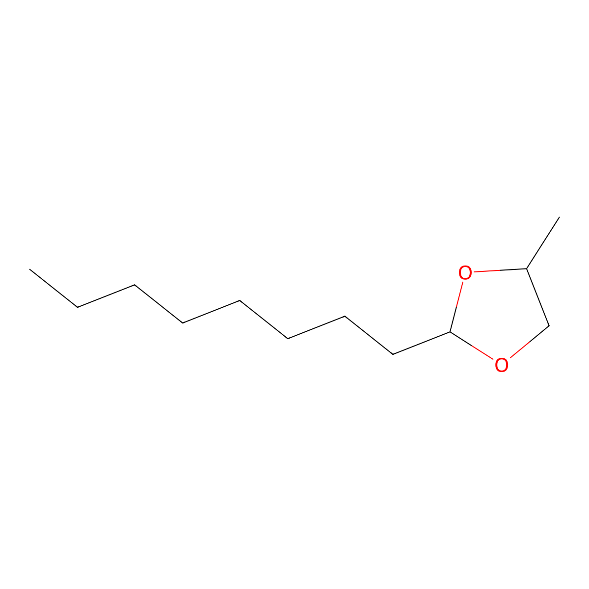 Nonanal propyleneglycol acetal molecular structure, CAS 68391-39-9