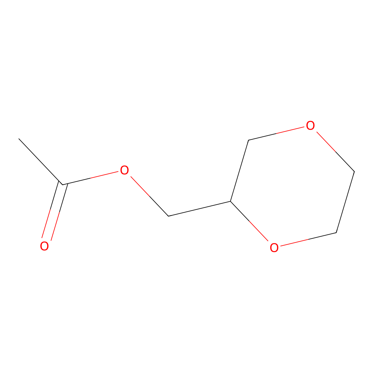 1,4-Dioxane-2-methanol, 2-acetate molecular structure, CAS 68391-40-2