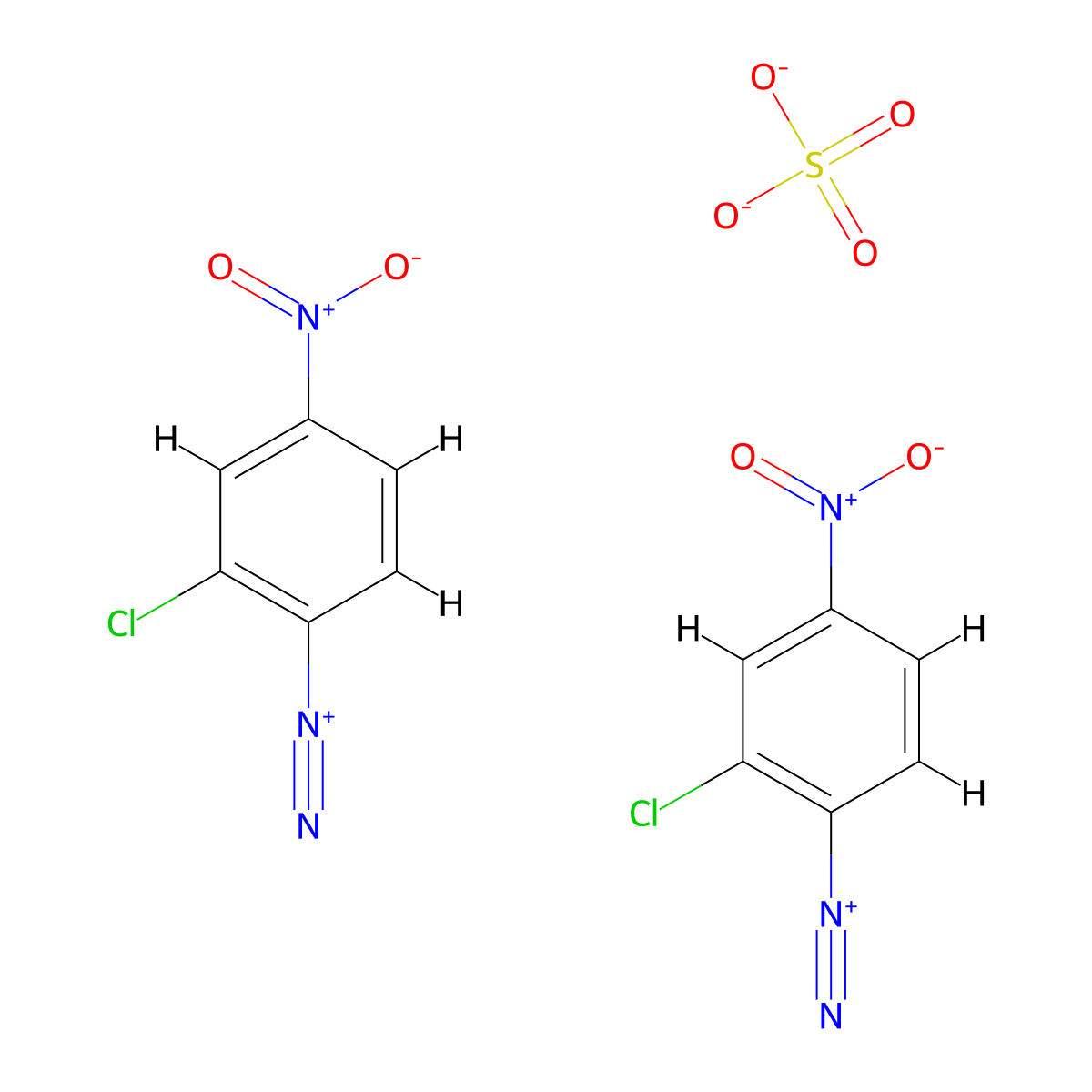 Benzenediazonium, 2-chloro-4-nitro-, sulfate (2:1) molecular structure, CAS 68391-43-5