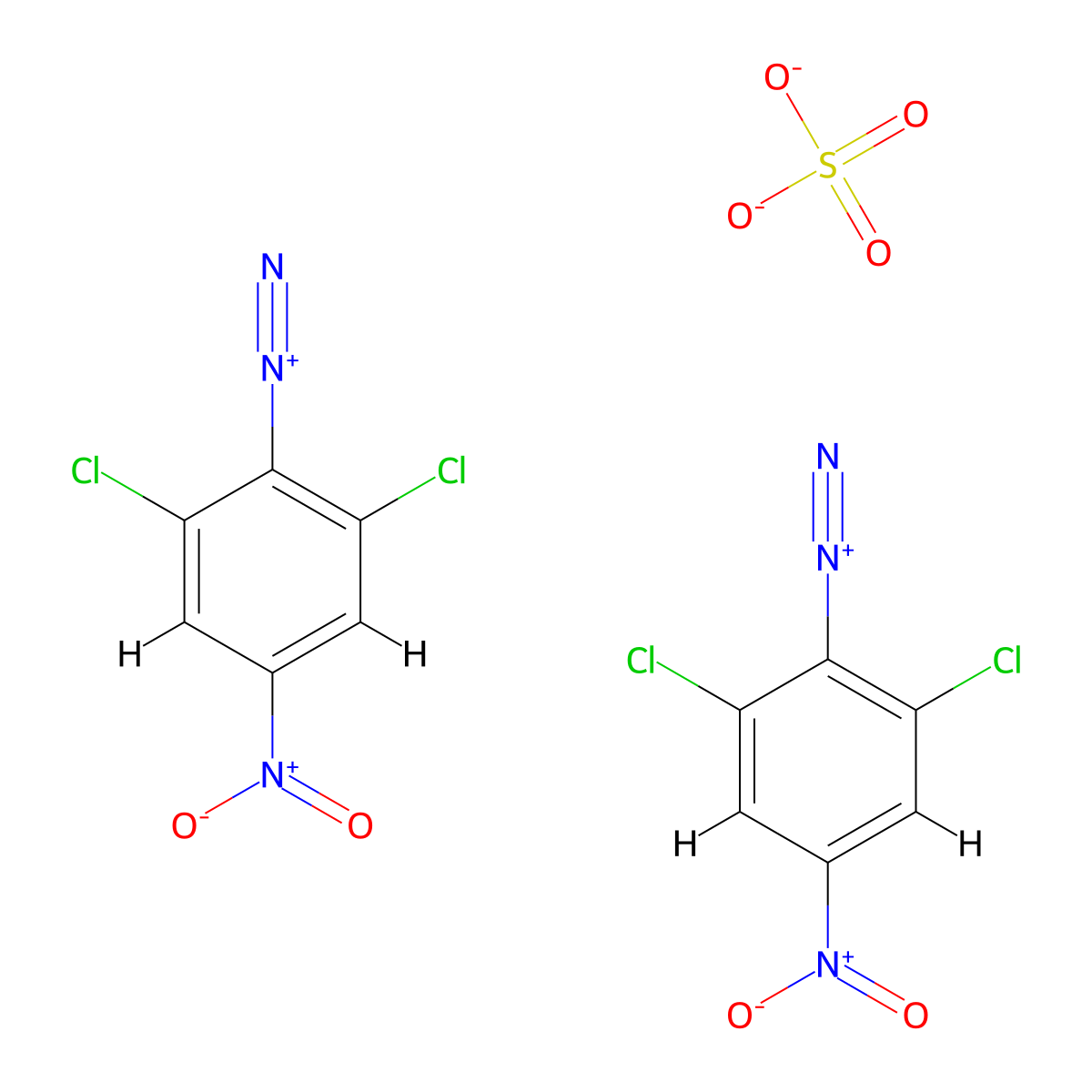 Benzenediazonium, 2,6-dichloro-4-nitro-, sulfate (2:1) molecular structure, CAS 68391-45-7