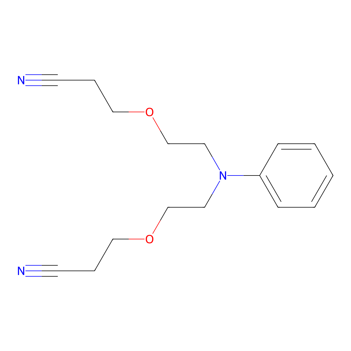 3,3'-((Phenylimino)bis(ethane-2,1-diyloxy))bispropiononitrile molecular structure, CAS 68391-48-0