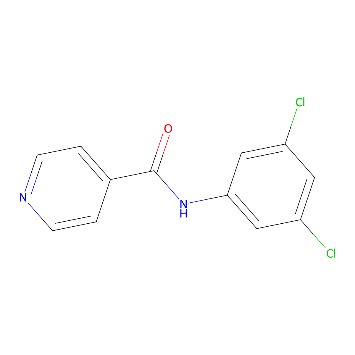 N-(3,5-dichlorophenyl)pyridine-4-carboxamide molecular structure, CAS 68392-50-7