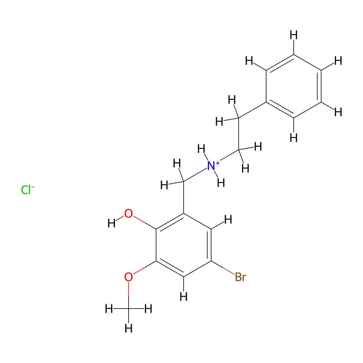 o-Cresol, 4-bromo-6-methoxy-alpha-(phenethylamino)-, hydrochloride molecular structure, CAS 68398-07-2