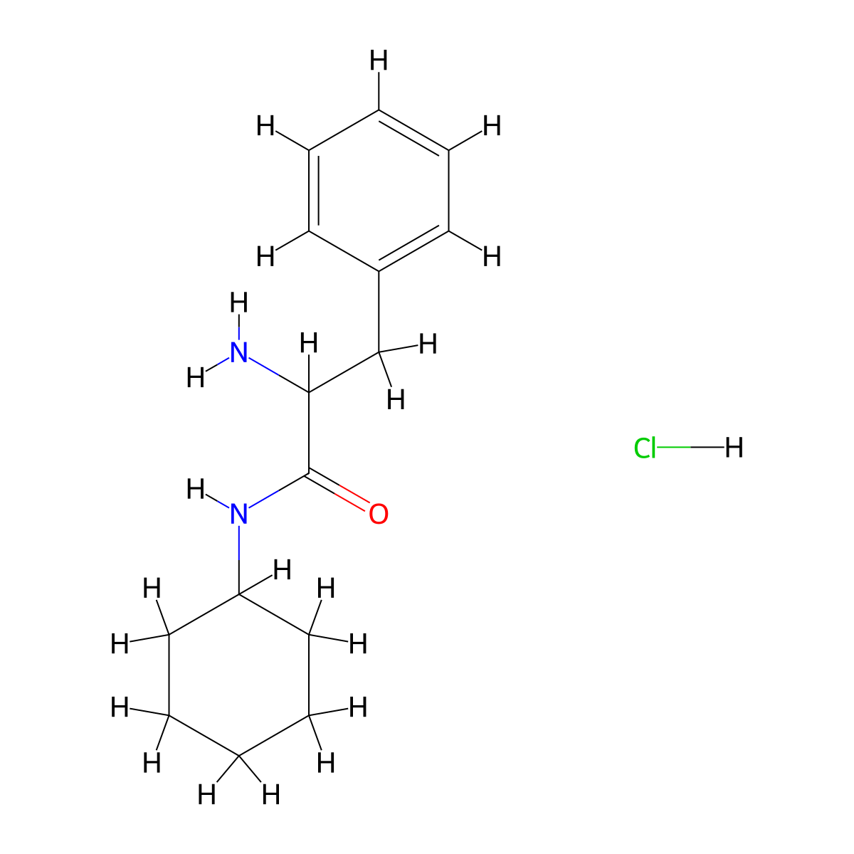 2-Amino-N-cyclohexyl-3-phenylpropanamide hydrochloride molecular structure, CAS 68398-23-2