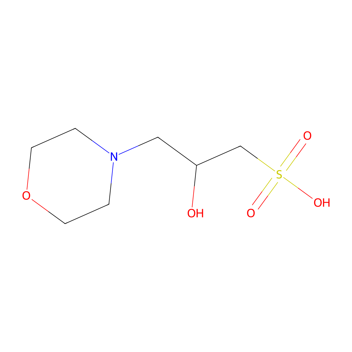 2-Hydroxy-4-morpholinepropanesulphonic acid molecular structure, CAS 68399-77-9