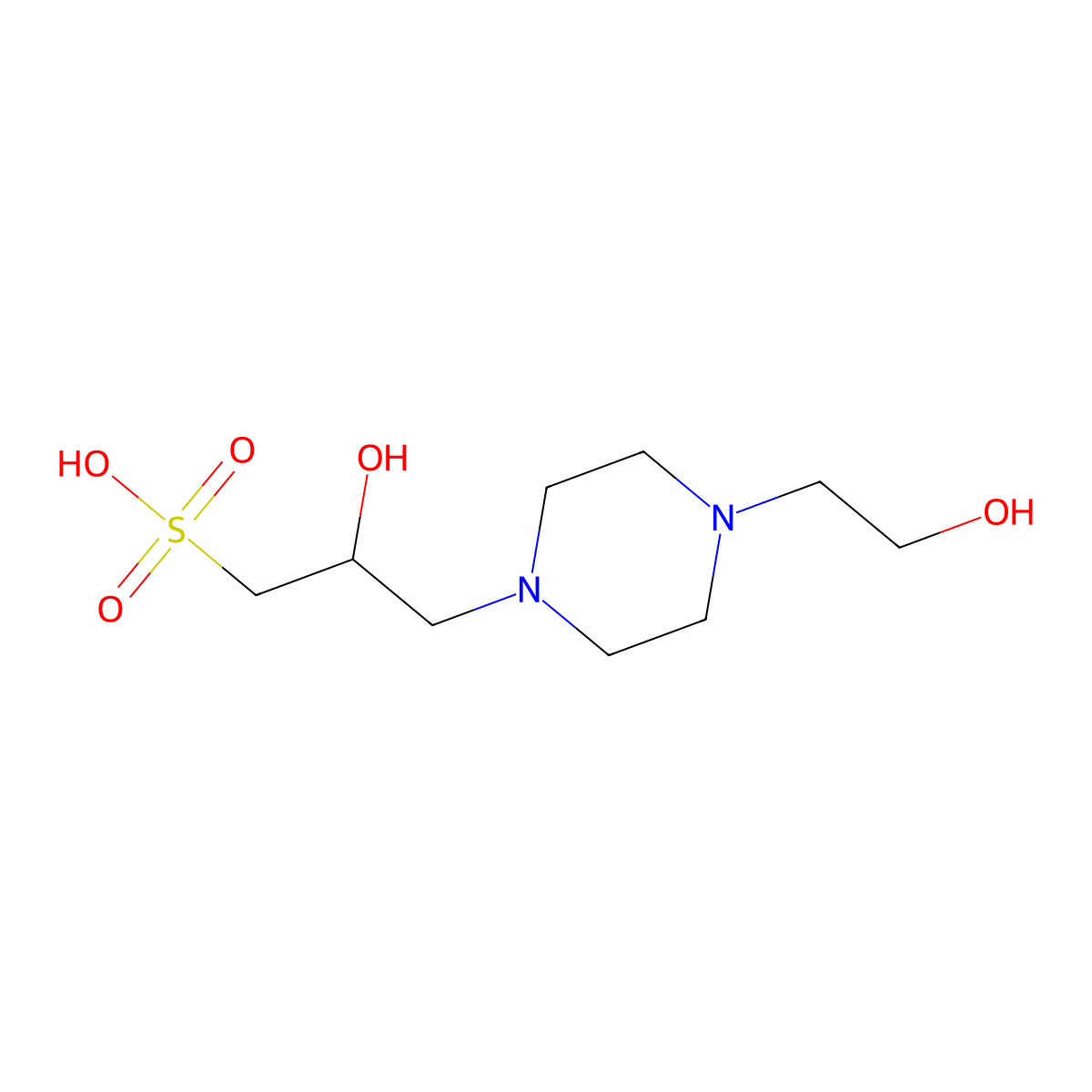 1-Piperazinepropanesulfonic acid, beta-hydroxy-4-(2-hydroxyethyl)- molecular structure, CAS 68399-78-0