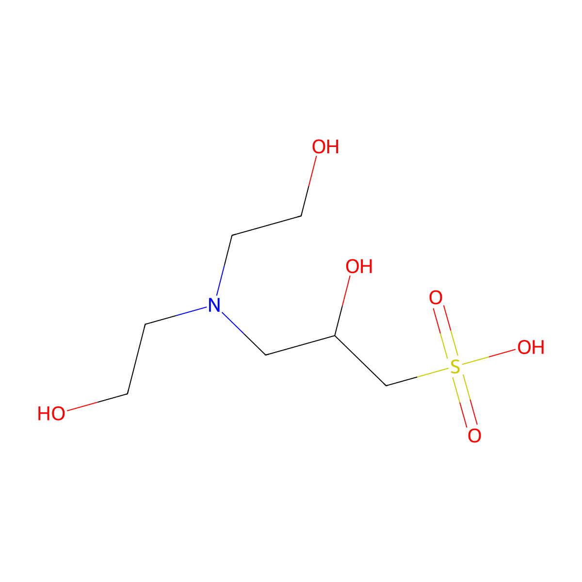 1-Propanesulfonic acid, 3-(bis(2-hydroxyethyl)amino)-2-hydroxy- molecular structure, CAS 68399-80-4