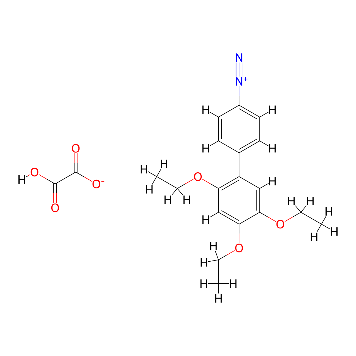 [1,1'-Biphenyl]-4-diazonium, 2',4',5'-triethoxy-, ethanedioate (1:1) molecular structure, CAS 68399-86-0
