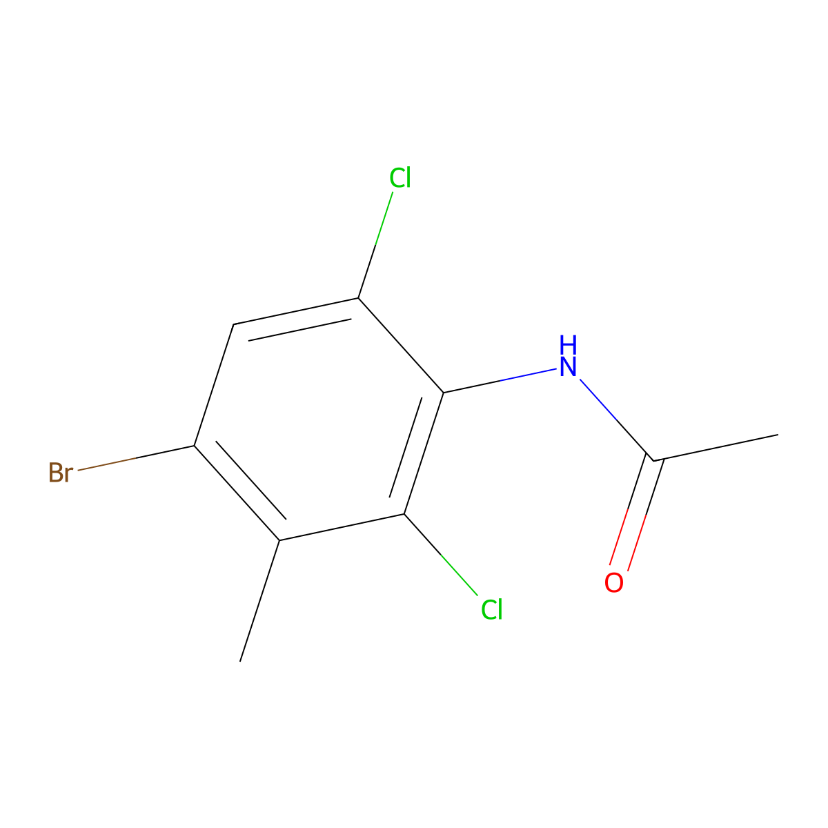 Acetamide, N-(4-bromo-2,6-dichloro-3-methylphenyl)- molecular structure, CAS 68399-95-1
