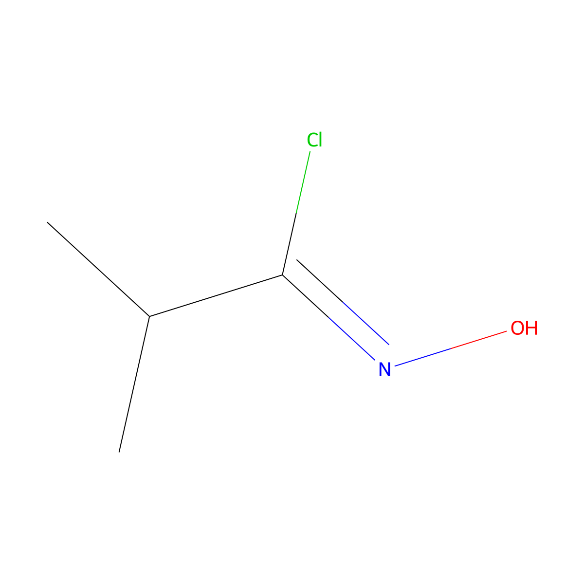 N-Hydroxy-2-methylpropanimidoyl chloride molecular structure, CAS 684-88-8