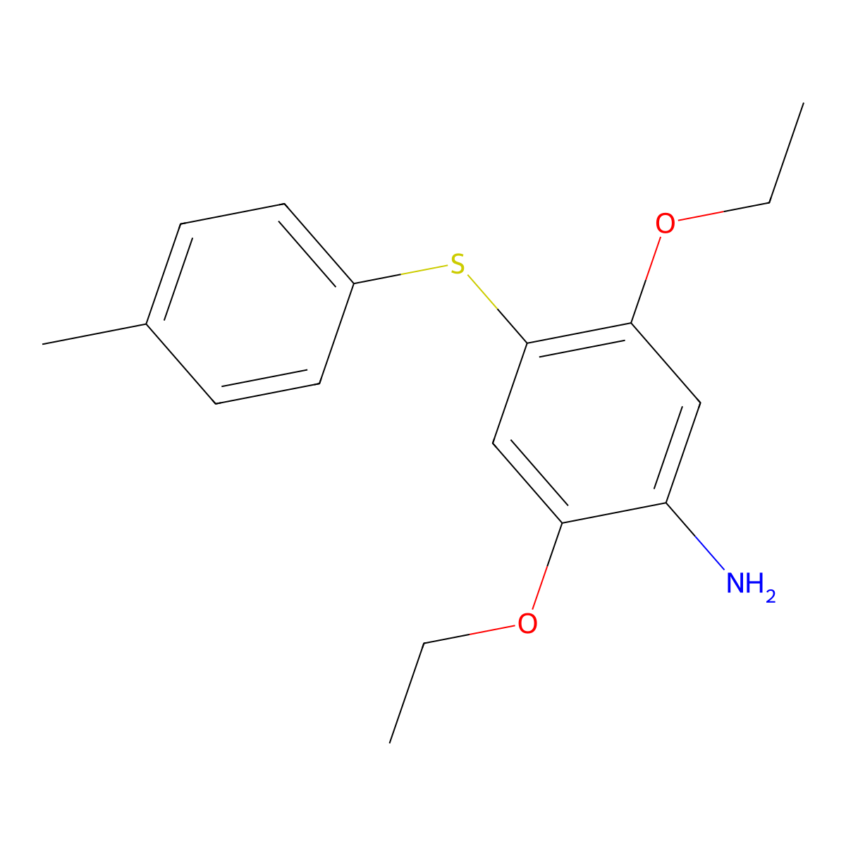 Benzenamine, 2,5-diethoxy-4-[(4-methylphenyl)thio]- molecular structure, CAS 68400-48-6