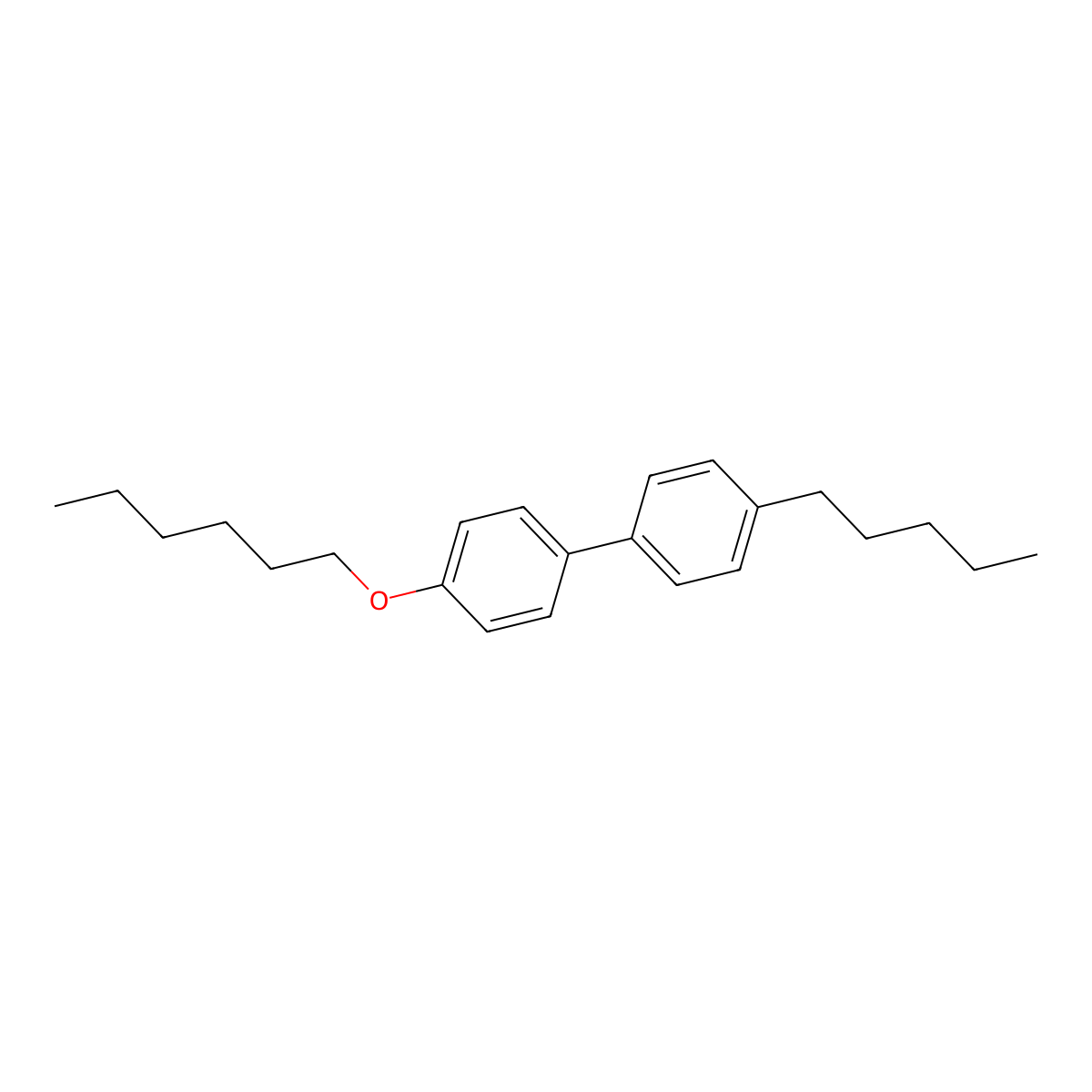 1,1'-Biphenyl, 4-(hexyloxy)-4'-pentyl- molecular structure, CAS 68400-50-0