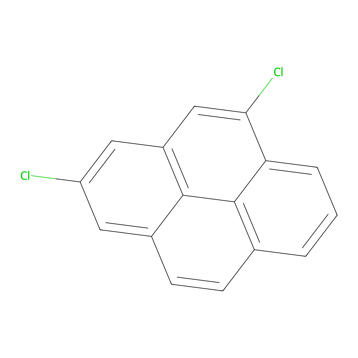 Pyrene, dichloro- molecular structure, CAS 68402-20-0