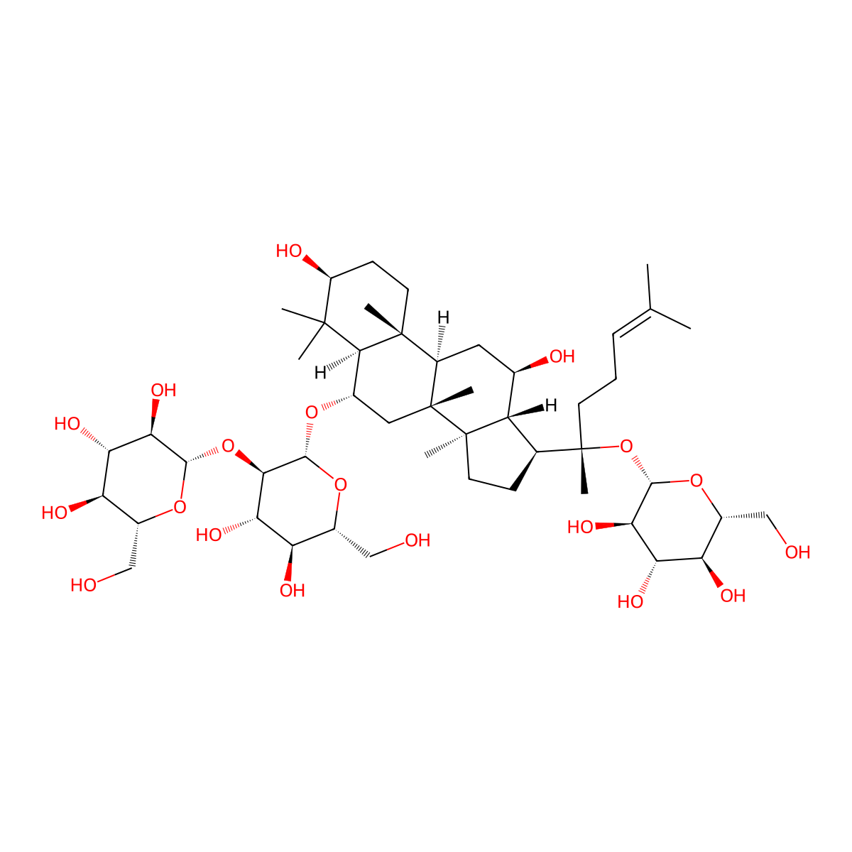 20-Glucoginsenoside Rf molecular structure, CAS 68406-27-9