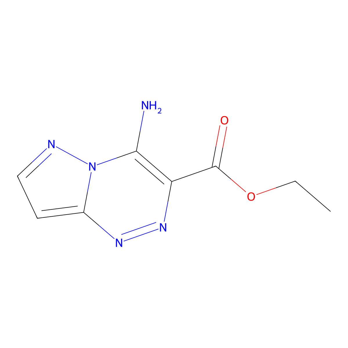 Ethyl 4-aminopyrazolo[5,1-c][1,2,4]triazine-3-carboxylate molecular structure, CAS 6841-01-6