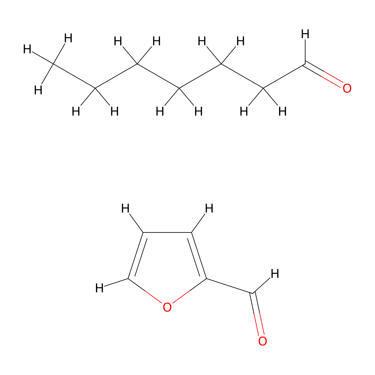 2-Furancarboxaldehyde, reaction products with heptanal, hydrogenated molecular structure, CAS 68411-59-6