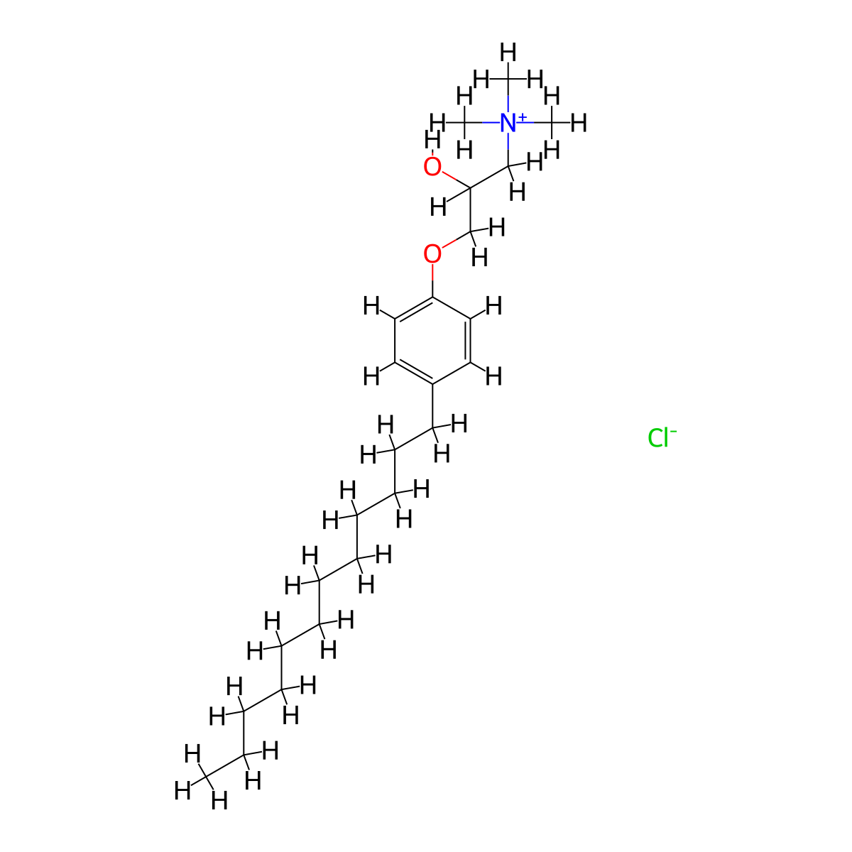 1-Propanaminium, 3-(4-dodecylphenoxy)-2-hydroxy-N,N,N-trimethyl-, chloride (1:1) molecular structure, CAS 68413-50-3