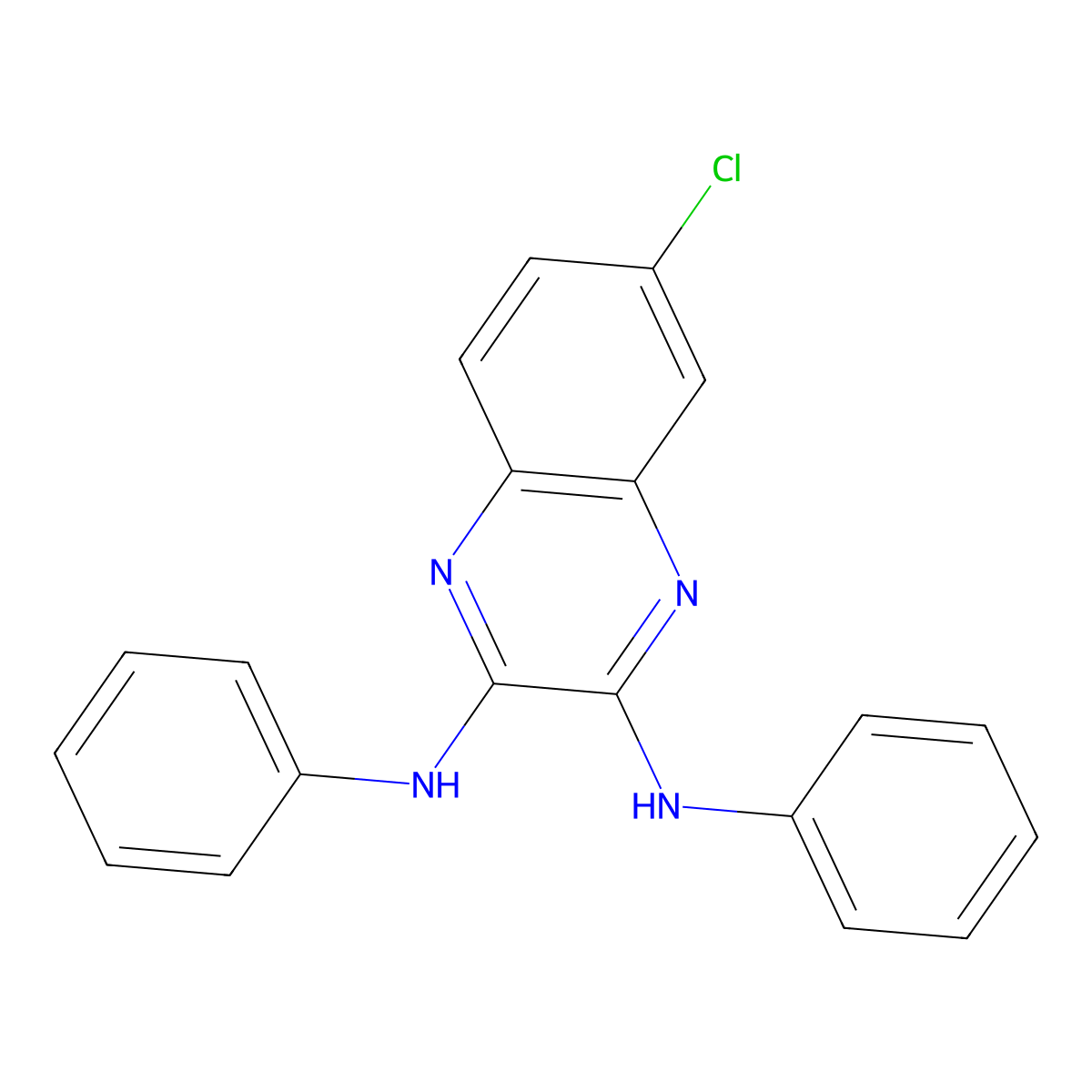 2,3-Quinoxalinediamine, 6-chloro-N2,N3-diphenyl- molecular structure, CAS 68413-85-4
