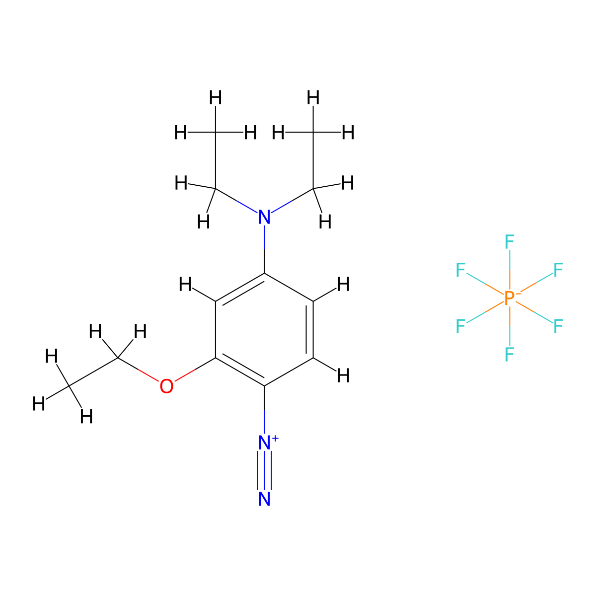 Benzenediazonium, 4-(diethylamino)-2-ethoxy-, hexafluorophosphate(1-) (1:1) molecular structure, CAS 68413-86-5