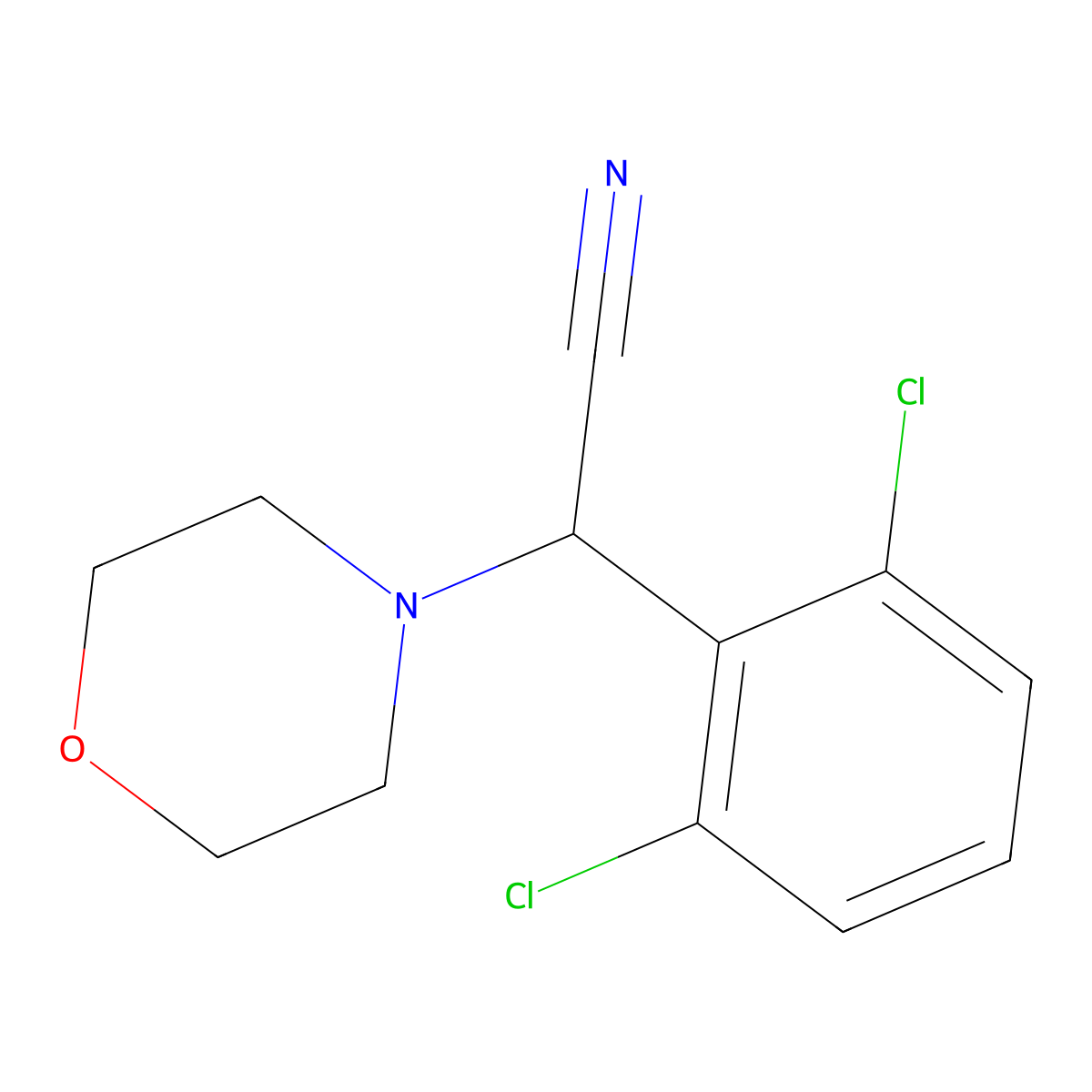 (2,6-Dichlorophenyl)(4-morpholinyl)acetonitrile molecular structure, CAS 68415-06-5