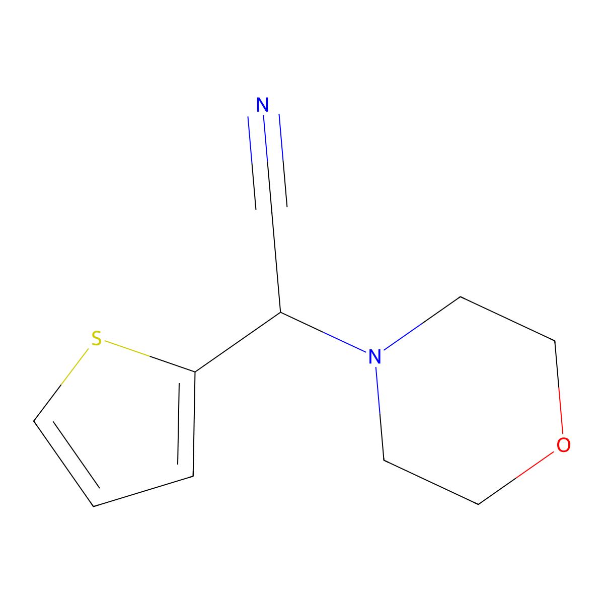 2-Morpholino-2-(2-thienyl)acetonitrile molecular structure, CAS 68415-08-7