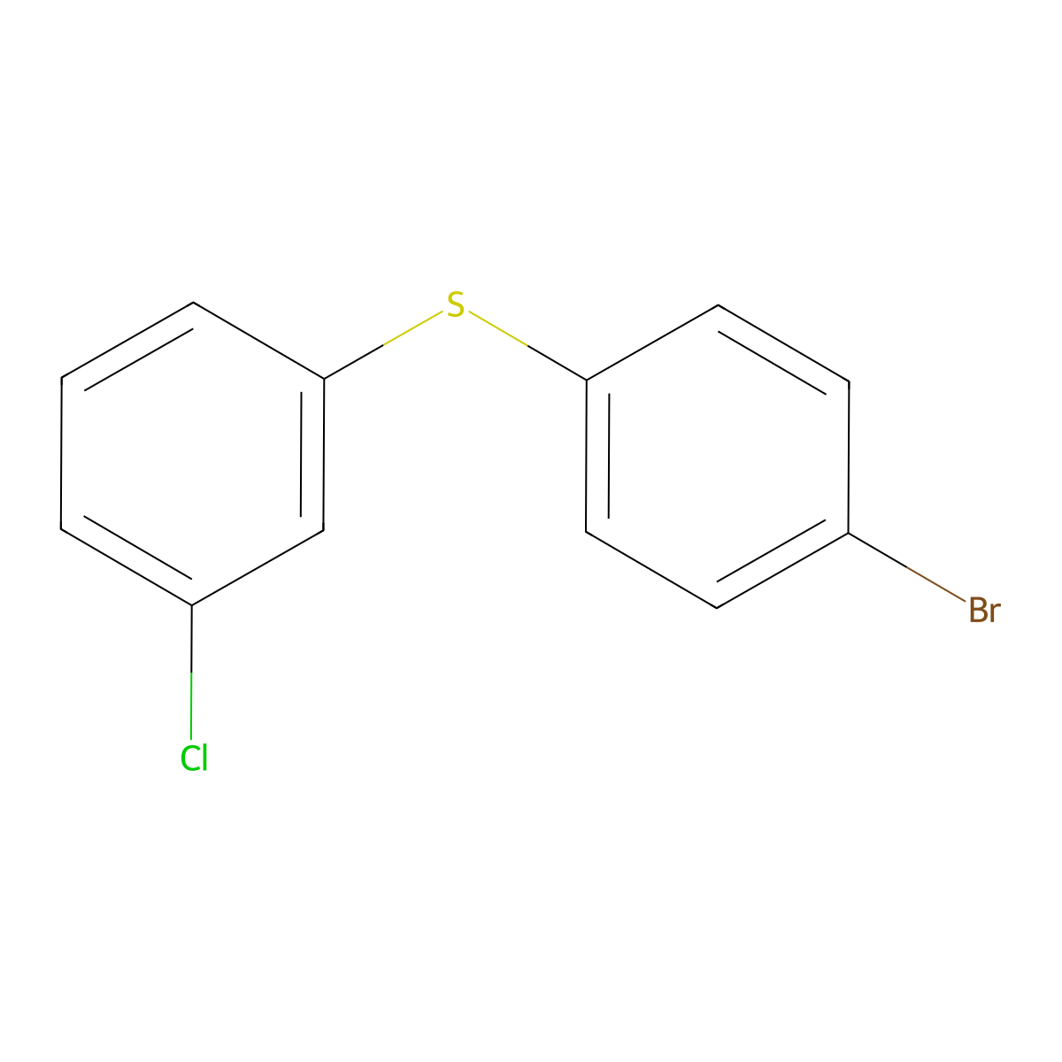 Benzene, 1-[(4-bromophenyl)thio]-3-chloro- molecular structure, CAS 6842-75-7