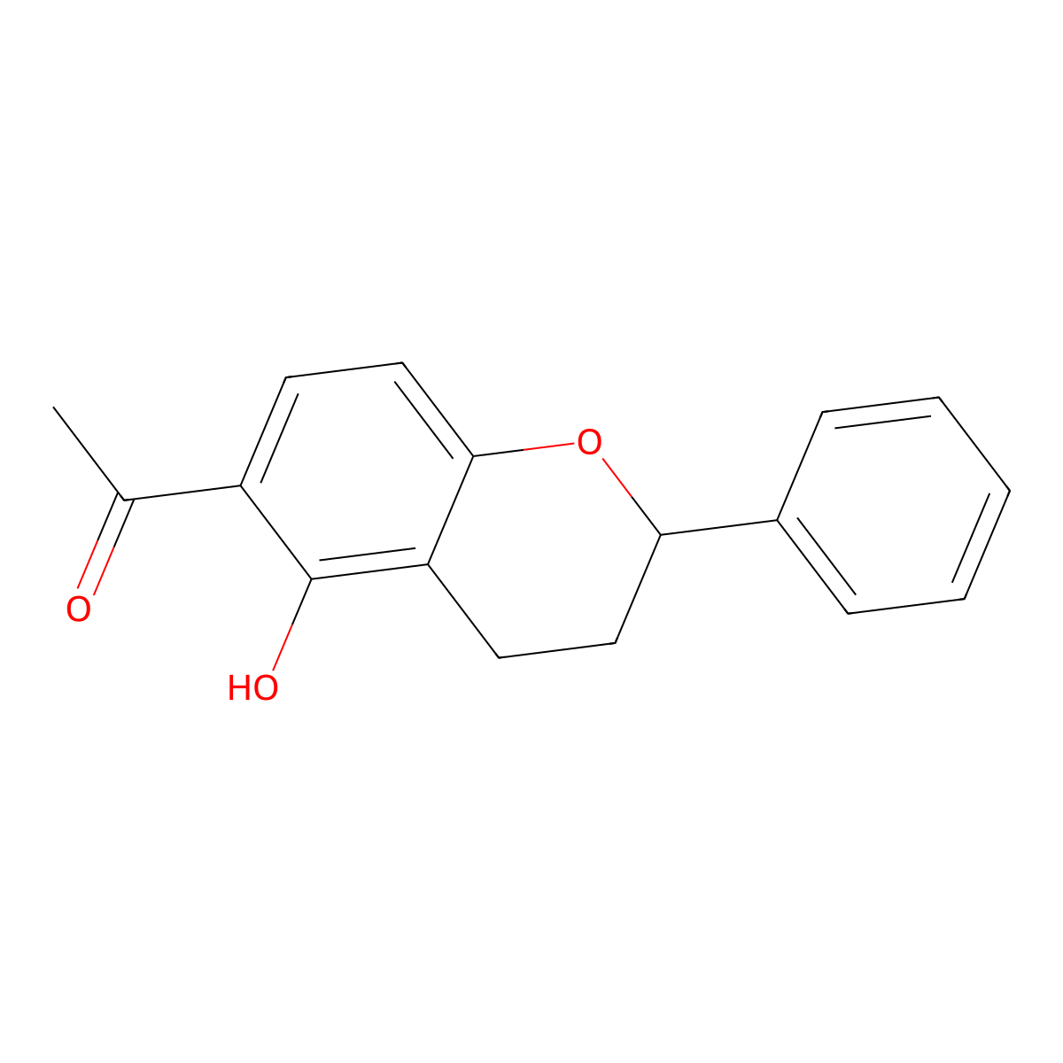 1-(5-hydroxy-2-phenyl-3,4-dihydro-2H-chromen-6-yl)ethanone molecular structure, CAS 68421-25-0