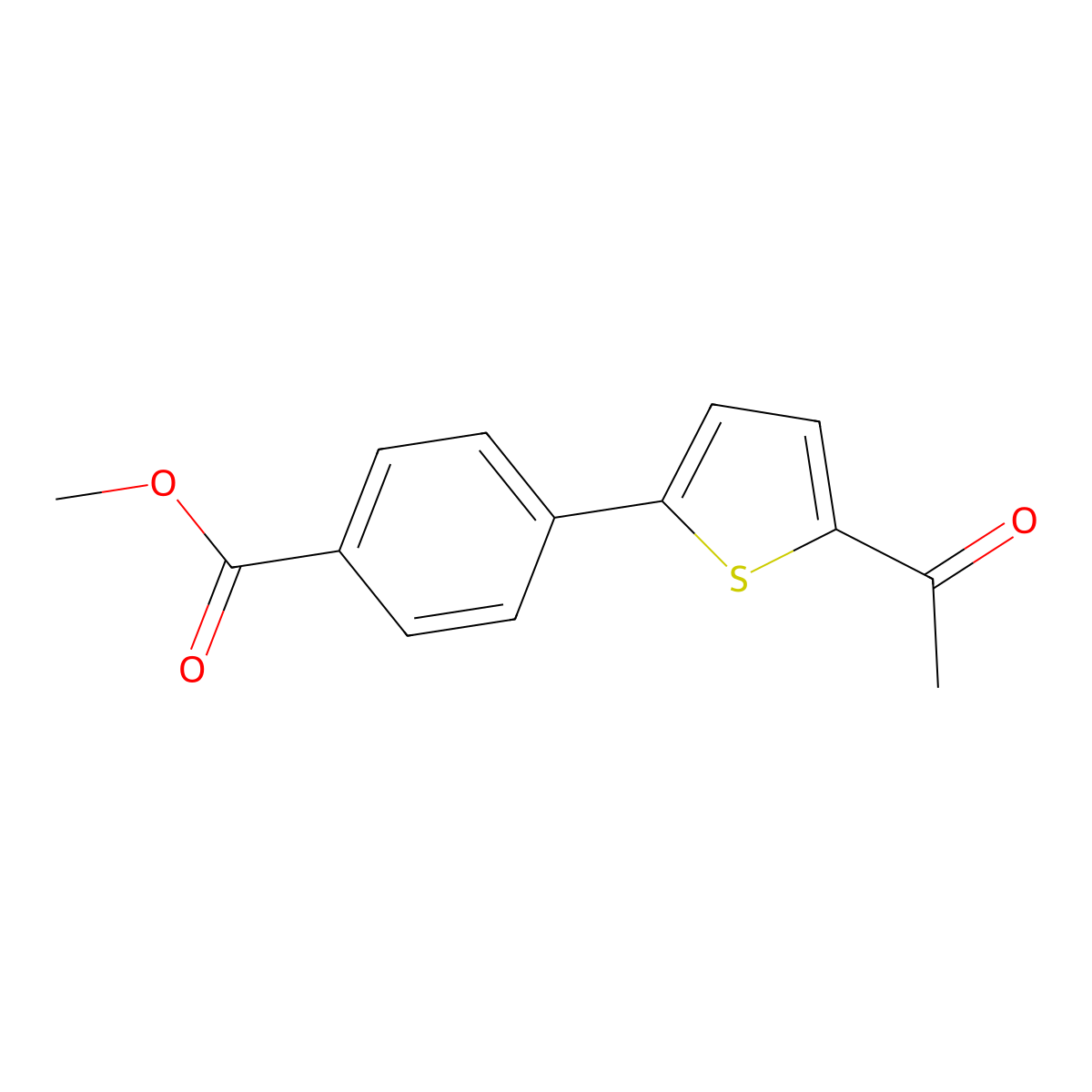 Methyl 4-(5-acetyl-2-thienyl)benzoate molecular structure, CAS 684215-42-7