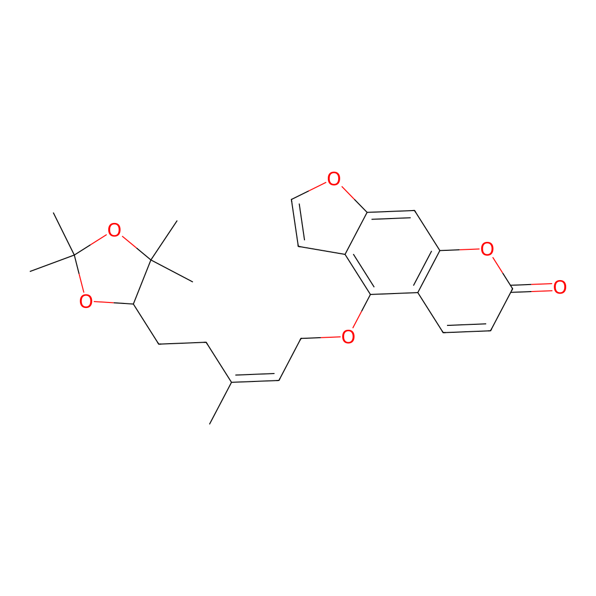 4-[[(2E)-3-Methyl-5-(2,2,5,5-tetramethyl-1,3-dioxolan-4-yl)-2-penten-1-yl]oxy]-7H-furo[3,2-g][1]benzopyran-7-one molecular structure, CAS 684217-08-1