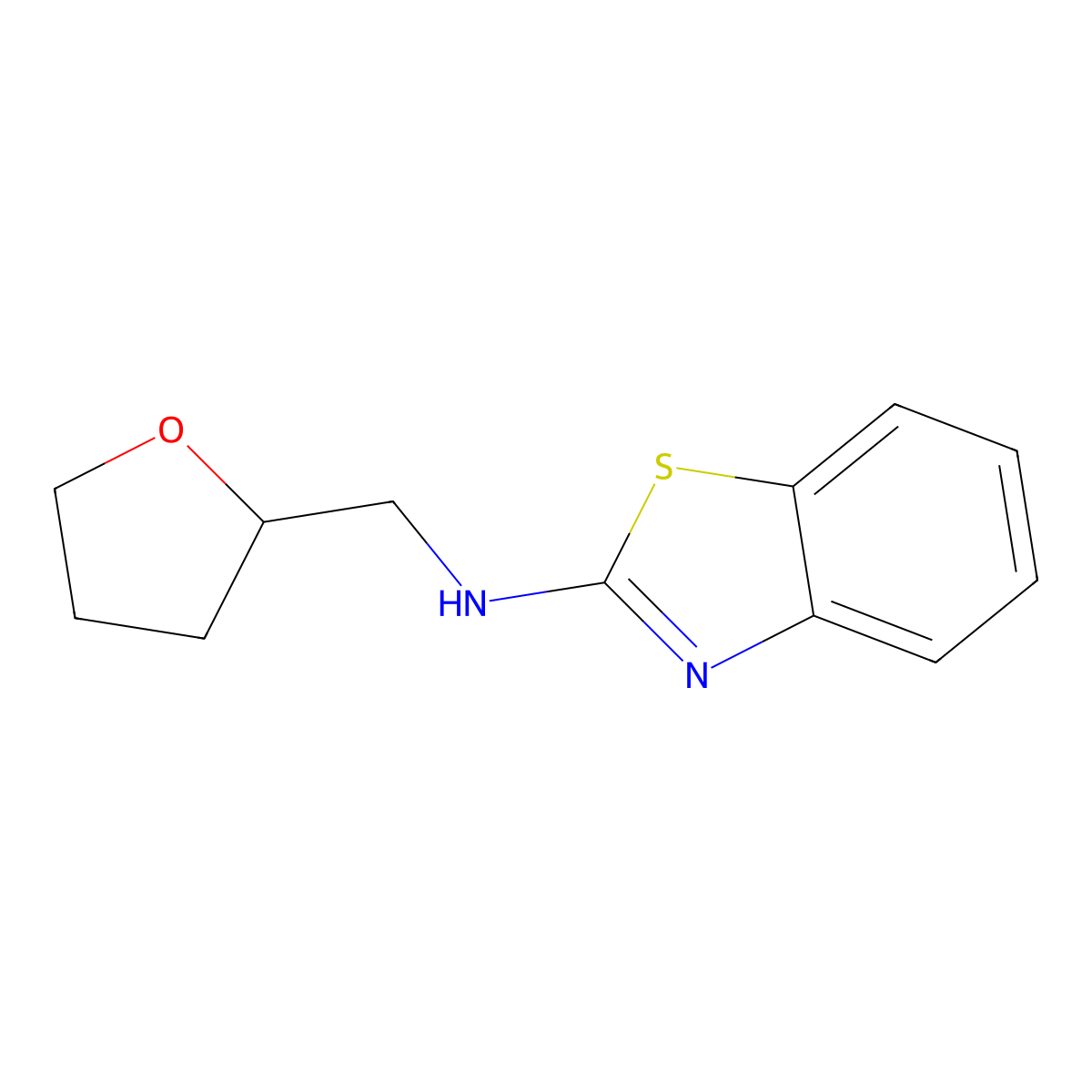 N-((tetrahydrofuran-2-yl)methyl)benzo[d]thiazol-2-amine molecular structure, CAS 684217-25-2