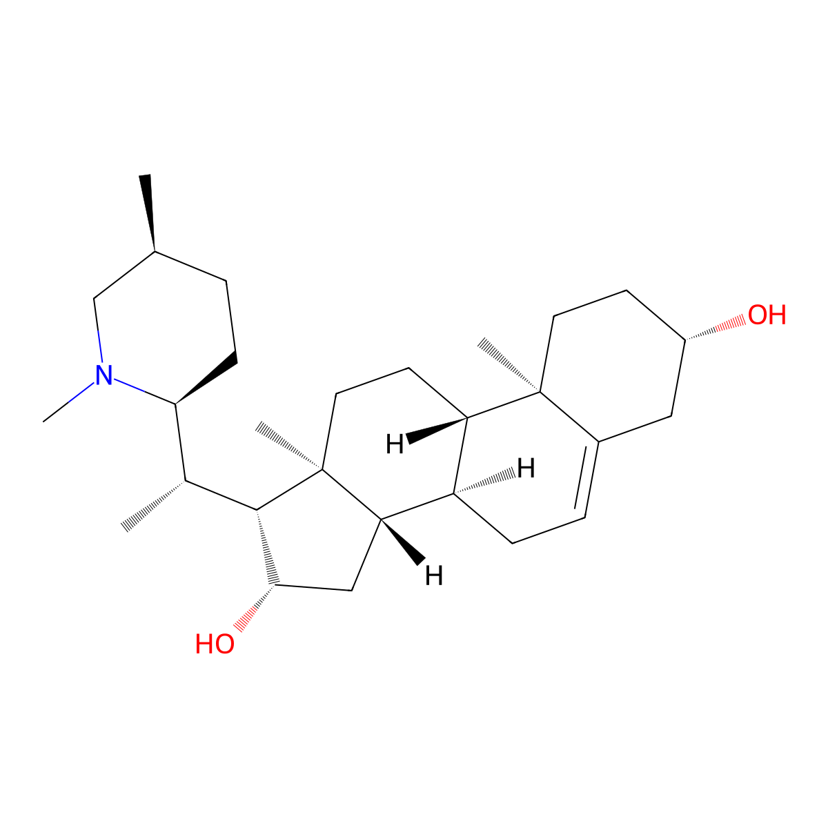 (3S,8S,9S,10R,13S,14S,16S,17R)-17-[(1S)-1-[(2S,5S)-1,5-dimethylpiperidin-2-yl]ethyl]-10,13-dimethyl-2,3,4,7,8,9,11,12,14,15,16,17-dodecahydro-1H-cyclopenta[a]phenanthrene-3,16-diol molecular structure, CAS 68422-01-5
