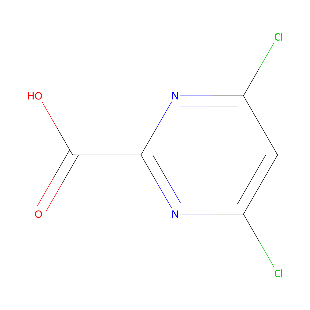 4,6-Dichloropyrimidine-2-carboxylic acid molecular structure, CAS 684220-30-2