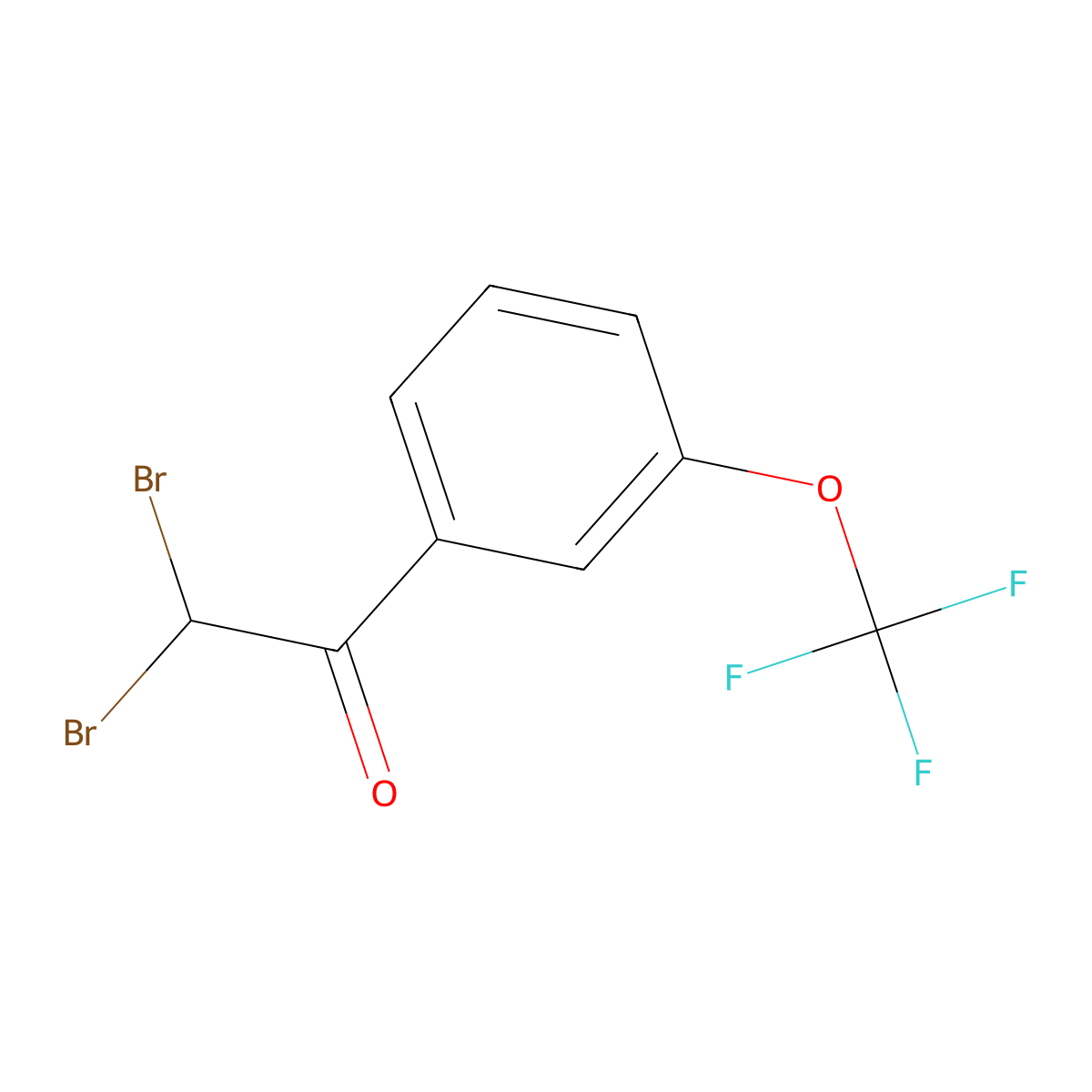 2,2-Dibromo-1-[3-(trifluoromethoxy)phenyl]ethan-1-one molecular structure, CAS 684220-63-1