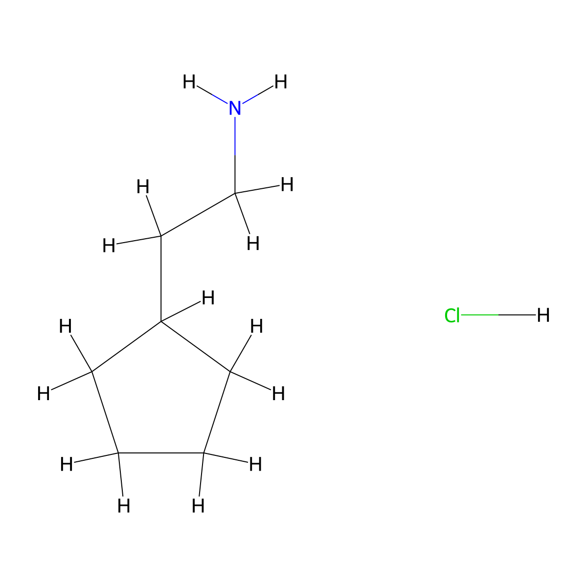(2-Cyclopentylethyl)amine hydrochloride molecular structure, CAS 684221-26-9