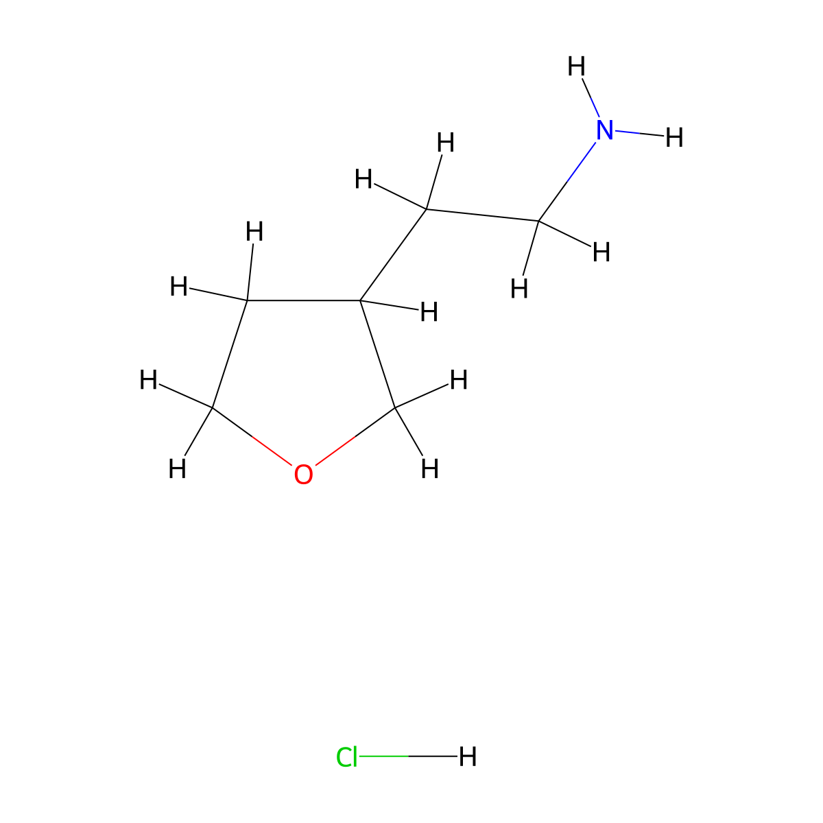 2-(Tetrahydrofuran-3-yl)ethanamine hydrochloride molecular structure, CAS 684221-30-5