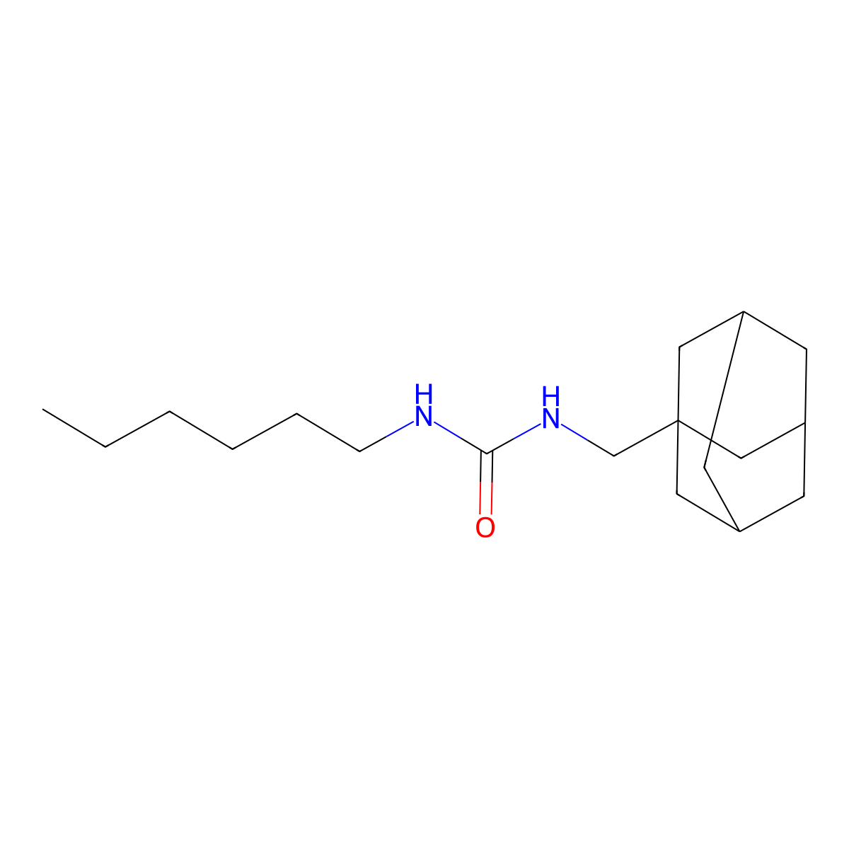 1-(1-Adamantylmethyl)-3-hexylurea molecular structure, CAS 684225-46-5