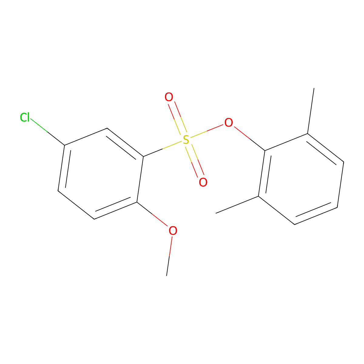 2,6-Dimethylphenyl 5-chloro-2-methoxybenzenesulfonate molecular structure, CAS 684225-74-9