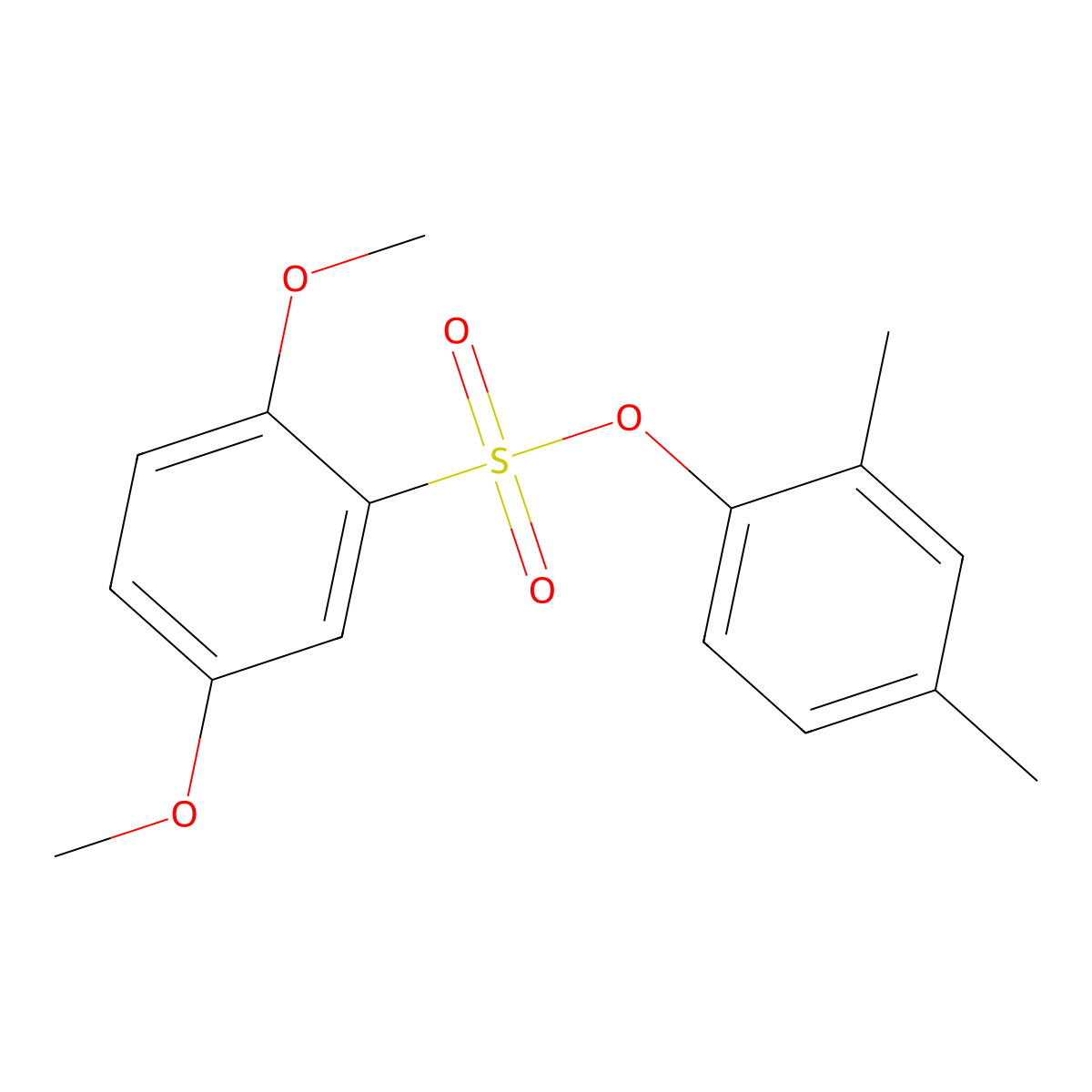 2,4-Dimethylphenyl 2,5-dimethoxybenzene-1-sulfonate molecular structure, CAS 684225-79-4