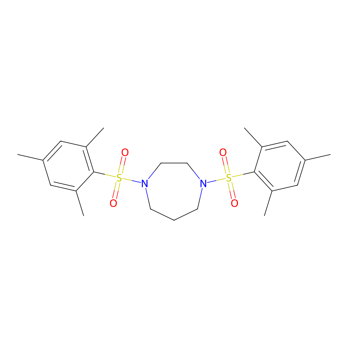 1,4-Bis(mesitylsulfonyl)-1,4-diazepane molecular structure, CAS 684226-02-6