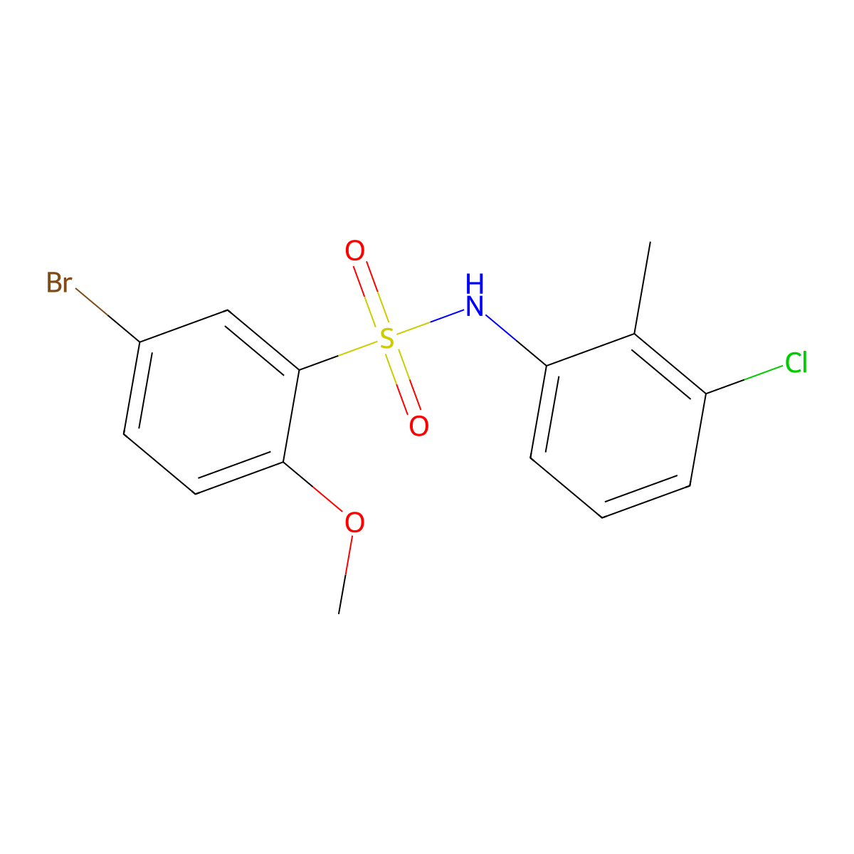 [(5-Bromo-2-methoxyphenyl)sulfonyl](3-chloro-2-methylphenyl)amine molecular structure, CAS 684226-15-1