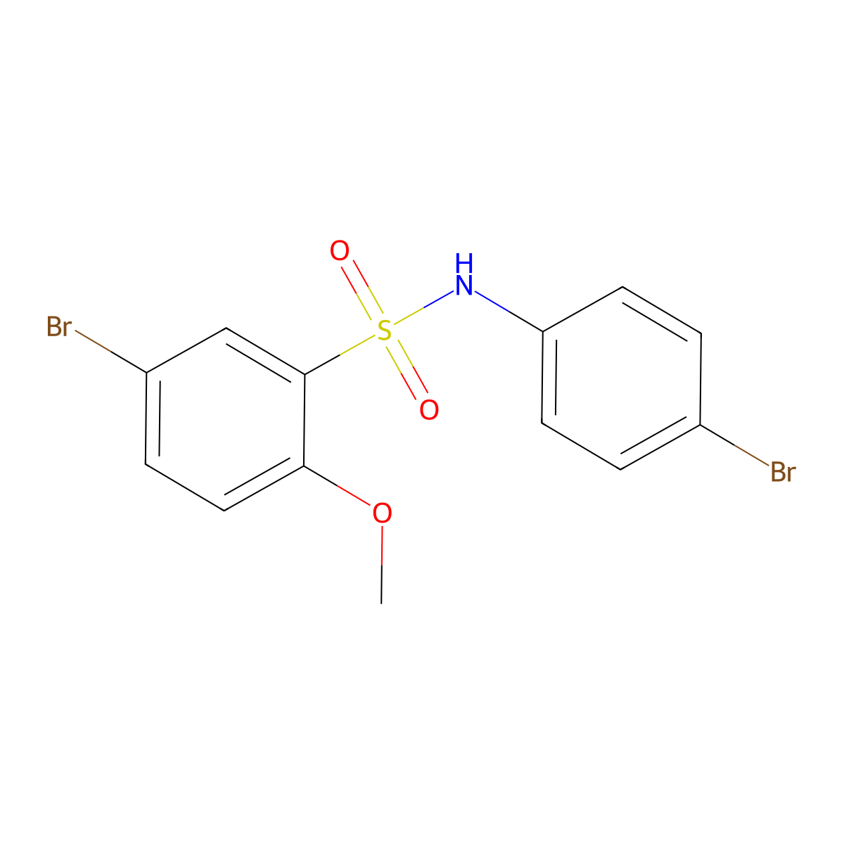 5-bromo-N-(4-bromophenyl)-2-methoxybenzene-1-sulfonamide molecular structure, CAS 684226-16-2